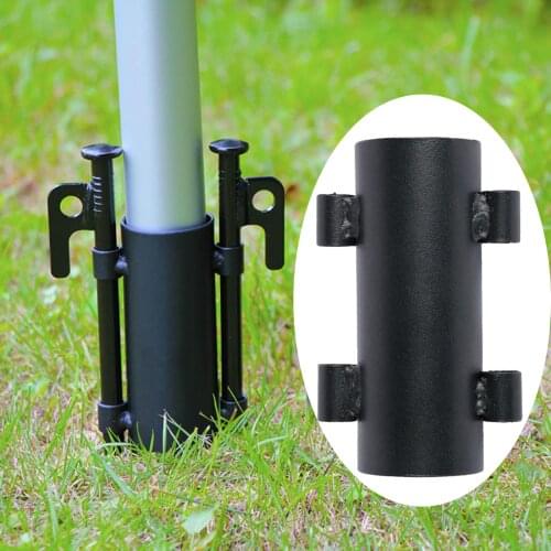 Solid Tent Tarp Rod Holder Outdoor Awning Pole Fixed Bracket Pipe Camping Accessories Ground Spikes Peg Stand Holder Tube