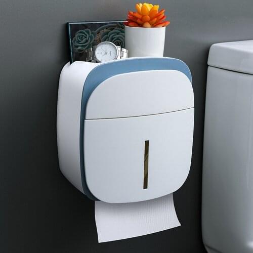 Toilet Paper Holder Waterproof Wall Mounted for Toilet Paper Tray Roll Paper Tube Storage Box Tray Tissue Box Shelf Bathroom