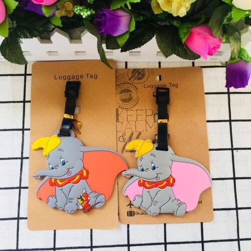 Disney Dumbo Elephant Anime Action Toy Figures Cartoon Products Accessories Luggage Tag Suitcase Unisex Gifts