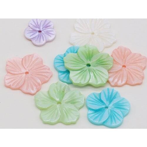 Natural Shell Colorful Charms Beads Carved Flower Loose Beads Handmade DIY Hair Clip Earrings Necklace Jewelry Making Findings