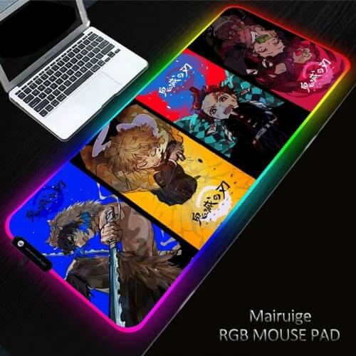 XGZ 30*80CM RGB Gaming Pad Rubber Non-Slip Laptop PC Led Gamer Large Demon Slayer Mouse Pad Keyboard Mousepad for Computer Desk