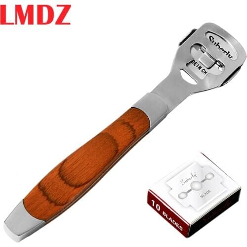 LMDZ 1 pcs Leopard Print Stainless Steel Leather Thinning Craft Tool Professional Shovel Leather Knife With 10 Blades