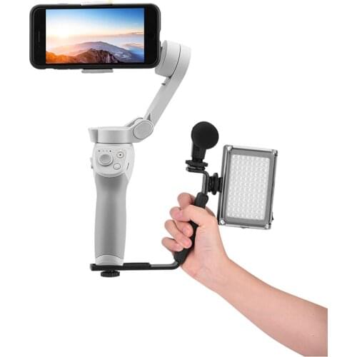 L Shaped Handle Holder for DJI OM 4 for Osmo Mobile 3/2 Stabilizer Tripod Extension Rod LED Video Light Mount Microphone Bracket