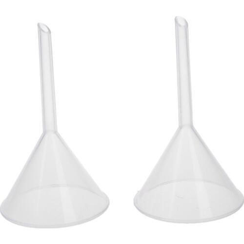 2 Pcs 60 ml 2 5/9" Mouth Dia Laboratory Clear White Plastic Filter Funnel