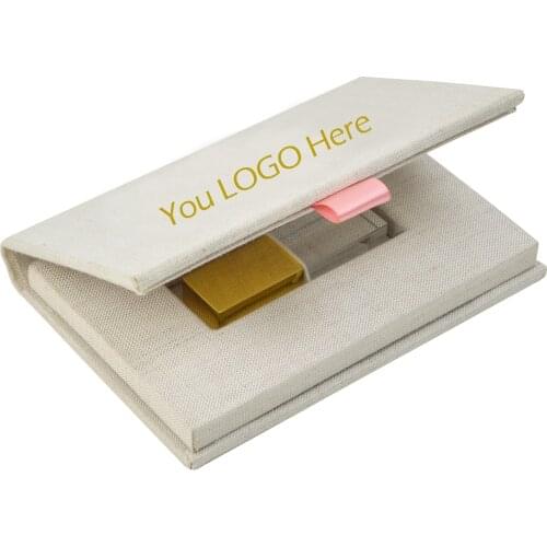 Handmade Custom Logo Linen USB case with Magnetic Closure - Flash Drive Packaging - Wedding Photography Packaging