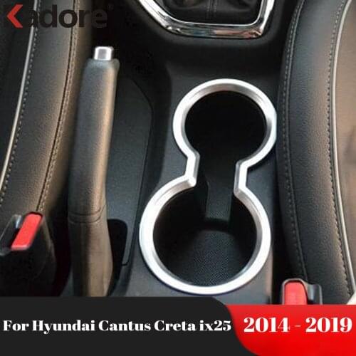 For Hyundai Cantus Creta ix25 2014 2015 2016 2017 2018 2019 Interior Water Cup Holder cover Sticker Panel Frame Trim Car Styling