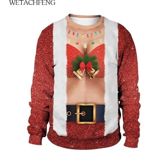 2020 Fashion Ugly Christmas Tops Sweater Women Man Funny Body 3D Printed Jumpers Xmas Festival Holiday Unisex Mans Sweatshirts