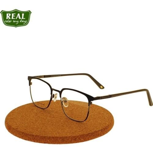 REAL Square Metal Men Business Myopia Glasses Frame MT108636