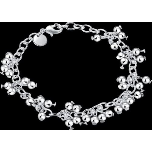New charm 925 sterling silver Bracelet for woman grape beads chain Wedding party Christmas Gifts fashion Jewelry