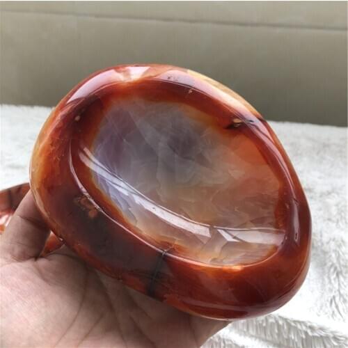Polished natural irregular shape red agate stone carnelian bowls for decoration