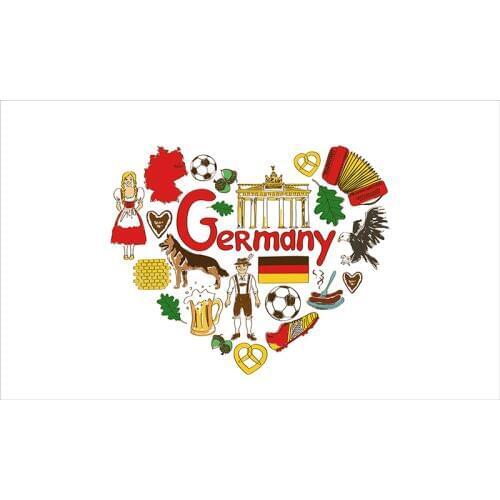 Custom 3'x5' i love Germany Flag with Germany symbols any sport fan hobby banner flag 90x150cm