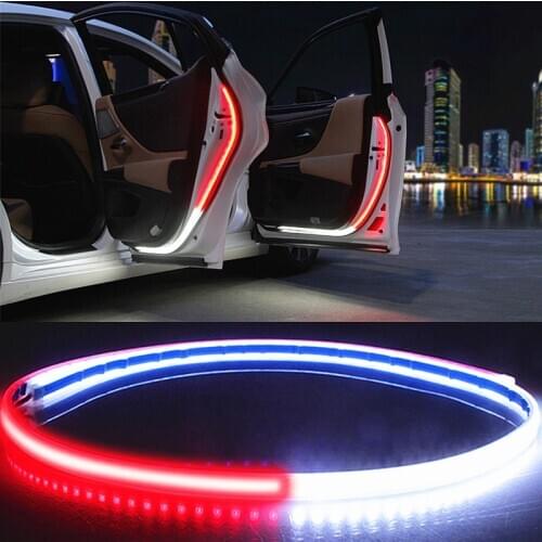 Car Door Opening Safety Warning Strobe Signal Lamp Strips Welcome Decor LED Lamp Strips Anti Rear-end Universal Auto Accessories