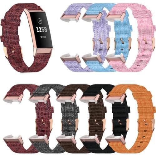 Durable Braided Canvas Nylon strap for Fitbit Charge 3 Watch Band for Fitbit Charge 4 Wristband smart bracelet strap