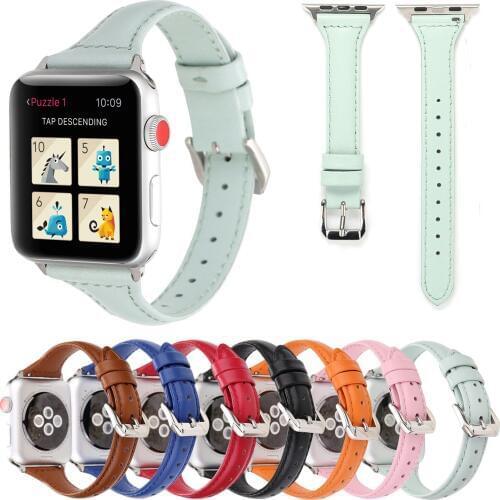 Watch Accessories Watchband for Apple Watch Bands 44mm 42mm & Apple Watch Genuine Leather Strap 40mm 38mm iWatch Bracelet