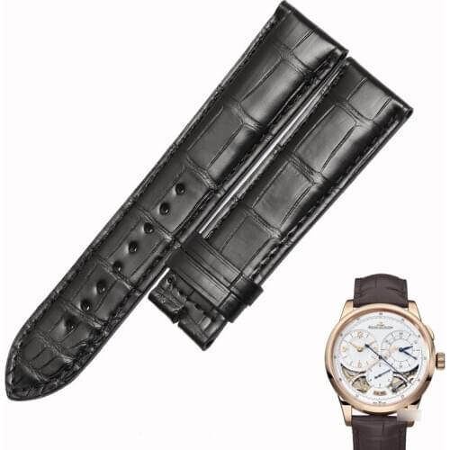 WENTULA Watchbands For Duometre 6012421Calf-leather Band Cow Leather Genuine Leather Alligator Skin /Crocodiler Strap Watch Band