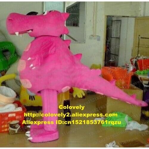 Pink Dinosaur Dino Stegosaurus Tyrannosaurus Mascot Costume Adult Character Family Outings Wedding Marriage zz6888