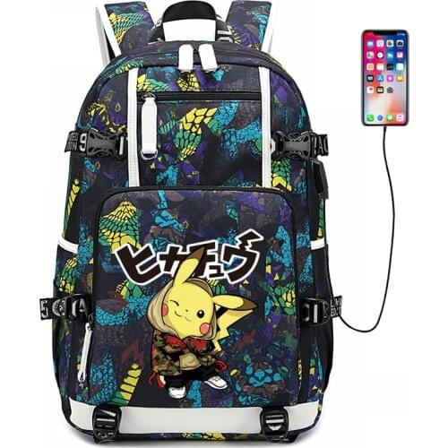 Pokemon Backpacks School Pikachu Backpacks Boys Girls Fashion Laptop Large Capacity Students Schoolbag Travel Bag
