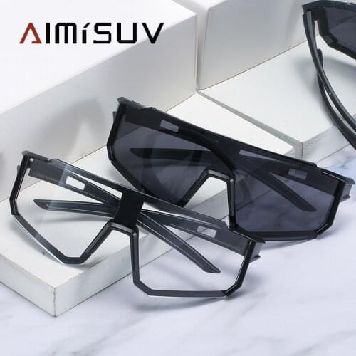 AIMISUV Mirror Sunglasses Men Fashion Oversized Ultralight Acetate Frame Anti-glare Fishing Sun Glasses For Driving Women Male