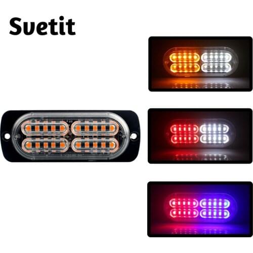 1Pc 12V 24V Motorcycle Flashing Lights Red Blue LED Police Lights Stroboscopes For Car White Orange Strobe Flash Lamp