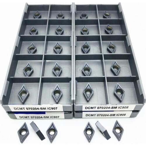 Lathe tools DCMT070204 SM IC907 DCMT070204 SM IC908 carbide inserts external metal turning tools CNC lathe cutting tools DCMT