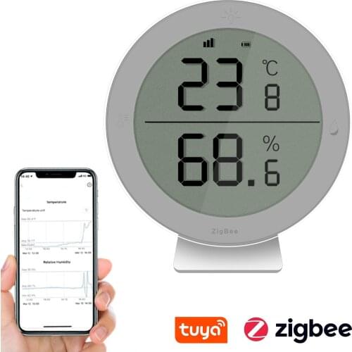 Tuya ZigBee Intelligent Wireless Temperature Humidity Sensors Temperature Humidity Detector Compatible with Alexa Google Home
