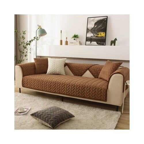 Thicken Non-slip Sofa Towel Solid color Plush Sofa Cushion for Living Room Decor Couch Protective Cover Furniture Slipcovers Mat