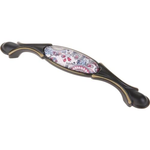 Vintage Furniture Handles single hole Zinc Alloy Glass elegant Kitchen Cabinet Knobs Wardrobe Cupboard Door Handle Drawer Pulls