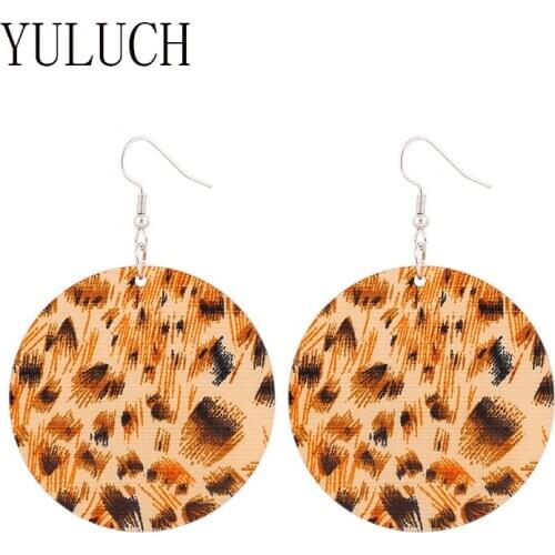 YULUCH wild leopard pendant earrings womens acrylic round earring women Multicolor Accessories Girls earring
