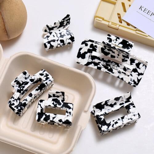 Cow Pattern Acetate Hair Clip Women Girls Claw Clip Hair Claws Hair Clamps Clips Hairpins Barrette Shark Clip Hair Accessories