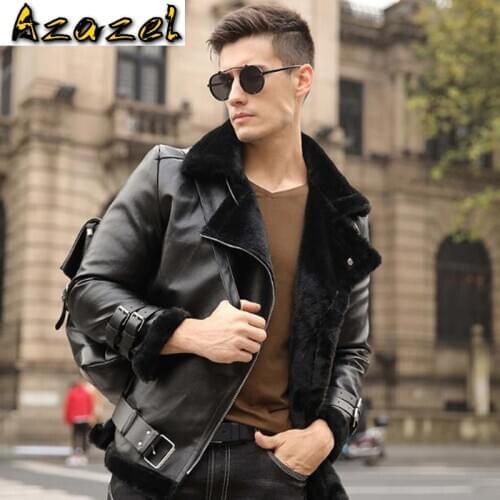 Winter Warm Automotive Mens Faux Fur Coats Collar Thick Velvet Winter Mens Biker Fur Coats Plus Size XXL European Style A239
