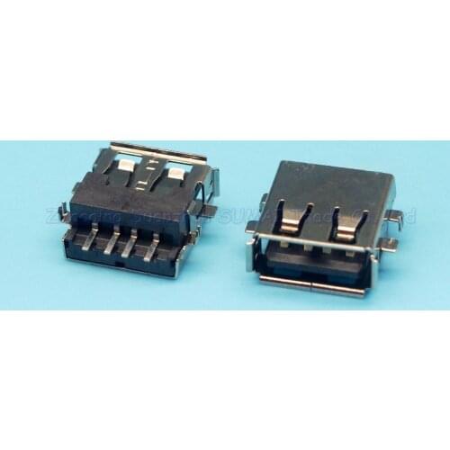 10pcs USB2.0 A-type female socket AF Sink Plating 180 degree 4 feet usb2.0 connector