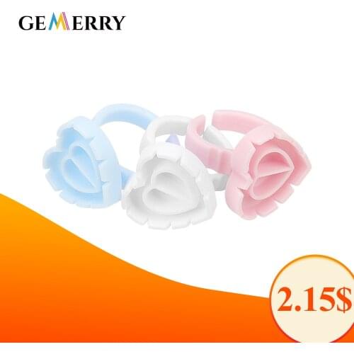 100pcs/bag Disposable Eyelash Extension Glue Ring Wholesale Lash Extension Supplies Glue Holder Makeup Tattoo Pigment Glue Tools