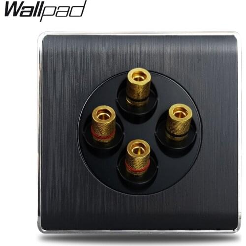 4 Pin Audio Wallpad Satin Black Plastic Panel 4 Audio Wall Outlet