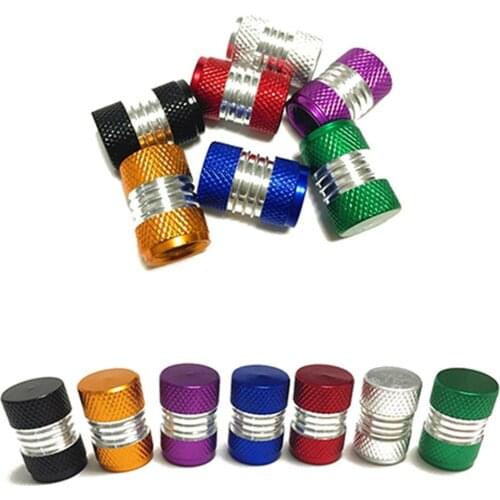 4Pcs/Set Universal Aluminum Alloy Bright Color Tire Tyre Air Valve Stems Cap