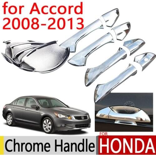 For Honda Accord 2008-2013 Accessories Chrome Door Handle 2009 2010 2011 2012 Luxury No Rust Car Covers Stickers Car Styling