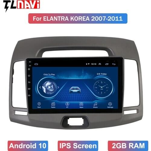 Android 10 Car Radio 9" IPS Multimedia Player GPS Navigation Stereo For 2007 2008 2009 2010 2011 1Hyundai Elantra Korea