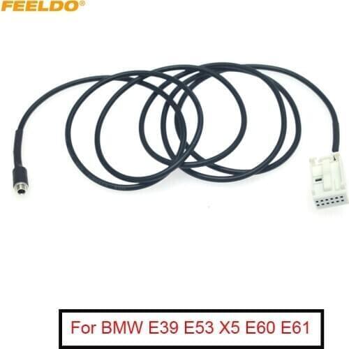 FEELDO Car Audio Radio MP3 AUX-IN Adapter Cable for BMW E39 E53 X5 E60 E61 12-Pin Port AUX Wire Harness Cable #FD5807