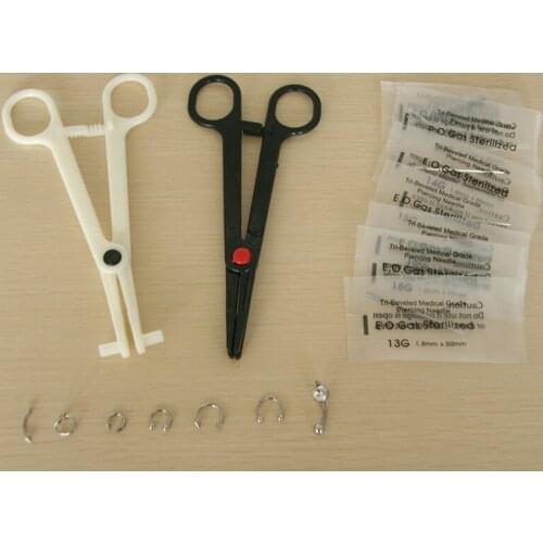 Ayliss Chaude 16G Bijoux Piercing Aiguilles Kit de Sexe Du Ventre Langue Sourcil Mamelon Lip Nez Jetables Body Piercing Bijoux O