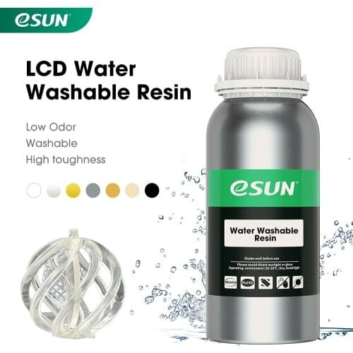 ESUN LCD UV 405nm Water Washable Resin Rapid 3D Printer Resin for Photon Curing LCD 3D Printer Photopolymer Liquid 3D Resin 500g