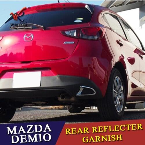 Chrome Rear Fog Light Lamp Cover FOR 2015 2016 2017 Mazda 2 Demio DJ Accessories Hatchback Reflector Foglight