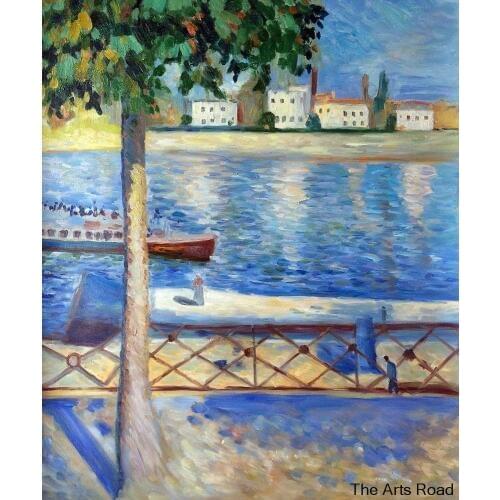 Home Decor Paintings The Seine at Saint-Cloud, 1890 by Edvard Munch Wall Painting Landscape Art Oil on Canvas
