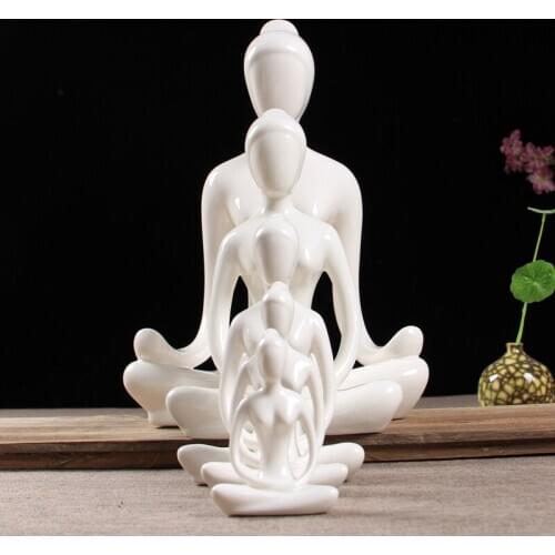Ceramic Yoga Figure Small Decoration Yoga Hall Gift/Body Craft/Gym Crafts/Study Arts Decor Home Living Room Decoration