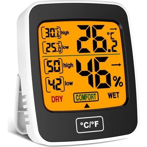 Room Thermometer Digital Indoor Hygrometer-Temperature And Humidity Monitor Room Moisture Meter With LCD Press Screen
