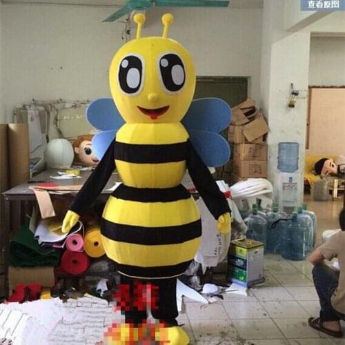 The Yellow Bee Mascot Costume Suit Male Animal Cosplay Party Birthday Fancy Dress Event Unisex Cartoon Apparel Cosplay Halloween