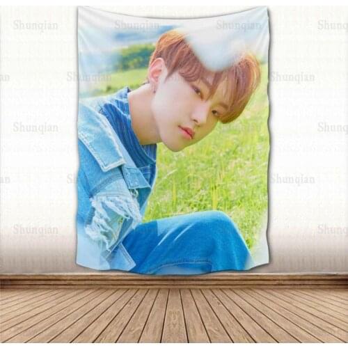 KPOP Seventeen HOSHI JEONGHAN Tapestry Colorful Psychedelic Decorative Carpet Wall For Living Room Tapestries Accessories 0512