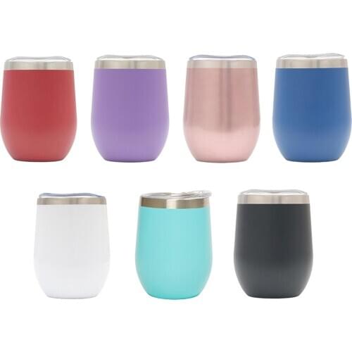 Colorful 12oz Wine Glass Tumbler Stainless Steel Vacuum Insulated Cup