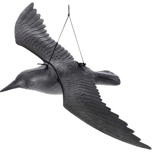 Flying Crow Statue Decor for Hunting Decoy Bird Repeller Scarer Bird Repelling Raven Kites Bird Ornaments Home Garden Decor