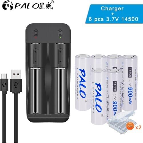 For 26650 22650 14500 battery 18500 17500 18650 Rechargeable Batteries PALO li-ion 3.7v 900mAh rechargeable battery charger