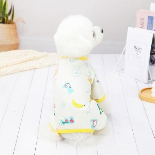Lovely Pet Dog Jumpsuit Printing Pajama For Medium Small Dogs Leisure Home Dress Overalls Puppy Teddy Chihuahua Cat Clothes