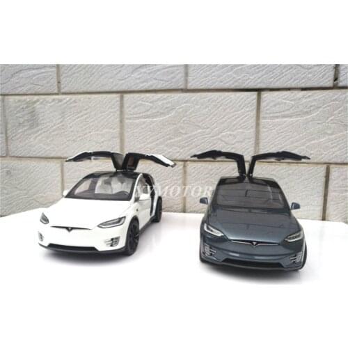 1/18 For Tesla Model X P100D SUV Diecast Model Car White/Gray Kids Toys Gift Display Collection Ornaments